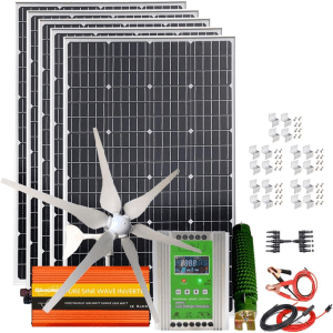 1000W Solar-Wind Hybrid Off-Grid Kit with MPPT Controller and Inverter (12V)