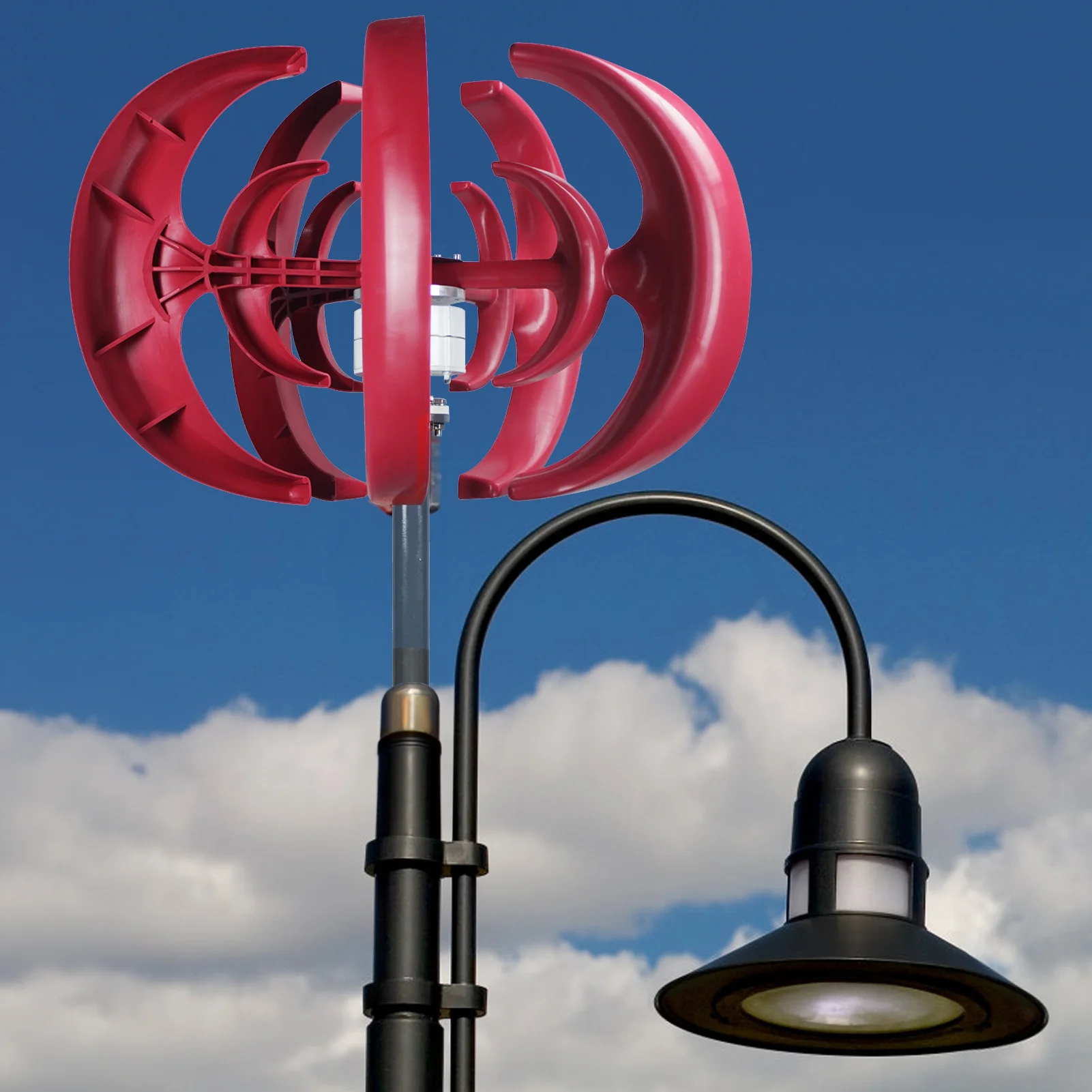 4500W Vertical Wind Turbine Generator Kit (12V, 5-Blade) - Image 4