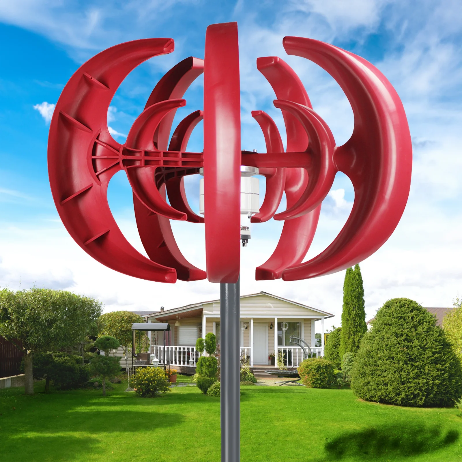 4500W Vertical Wind Turbine Generator Kit (12V, 5-Blade) - Image 2