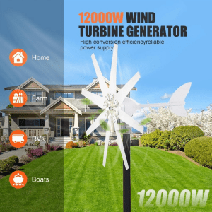 12000W Vertical Axis Wind Turbine Generator Kit (24V, 8-Blade)