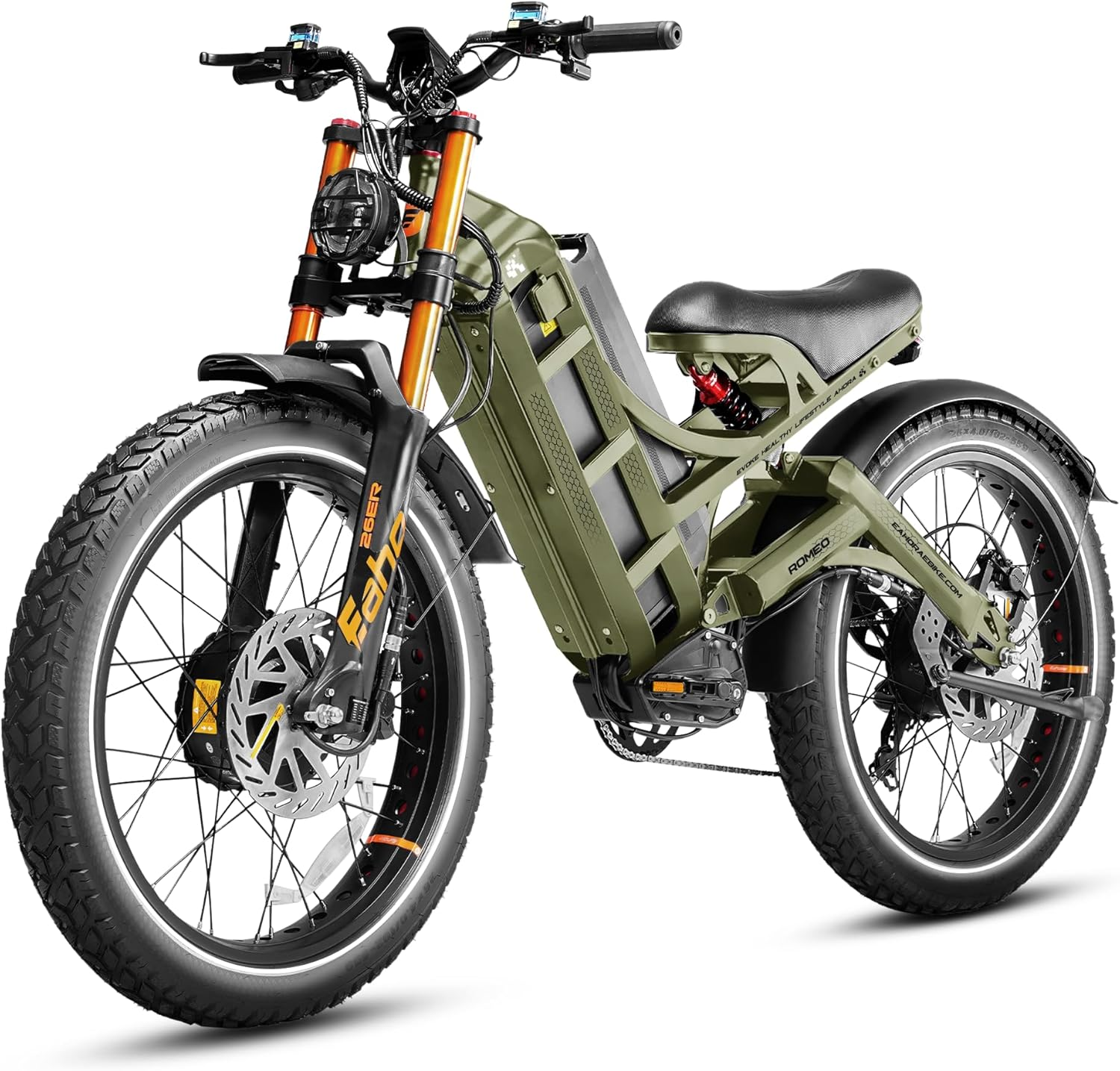 5000W Dual Motor Electric Bike – 60V 80Ah, 50mph, 250-Mile Range, 26×4 Fat Tires