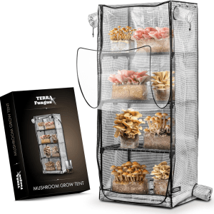 Mushroom Grow Tent – Indoor Greenhouse with Ventilation and LED Option