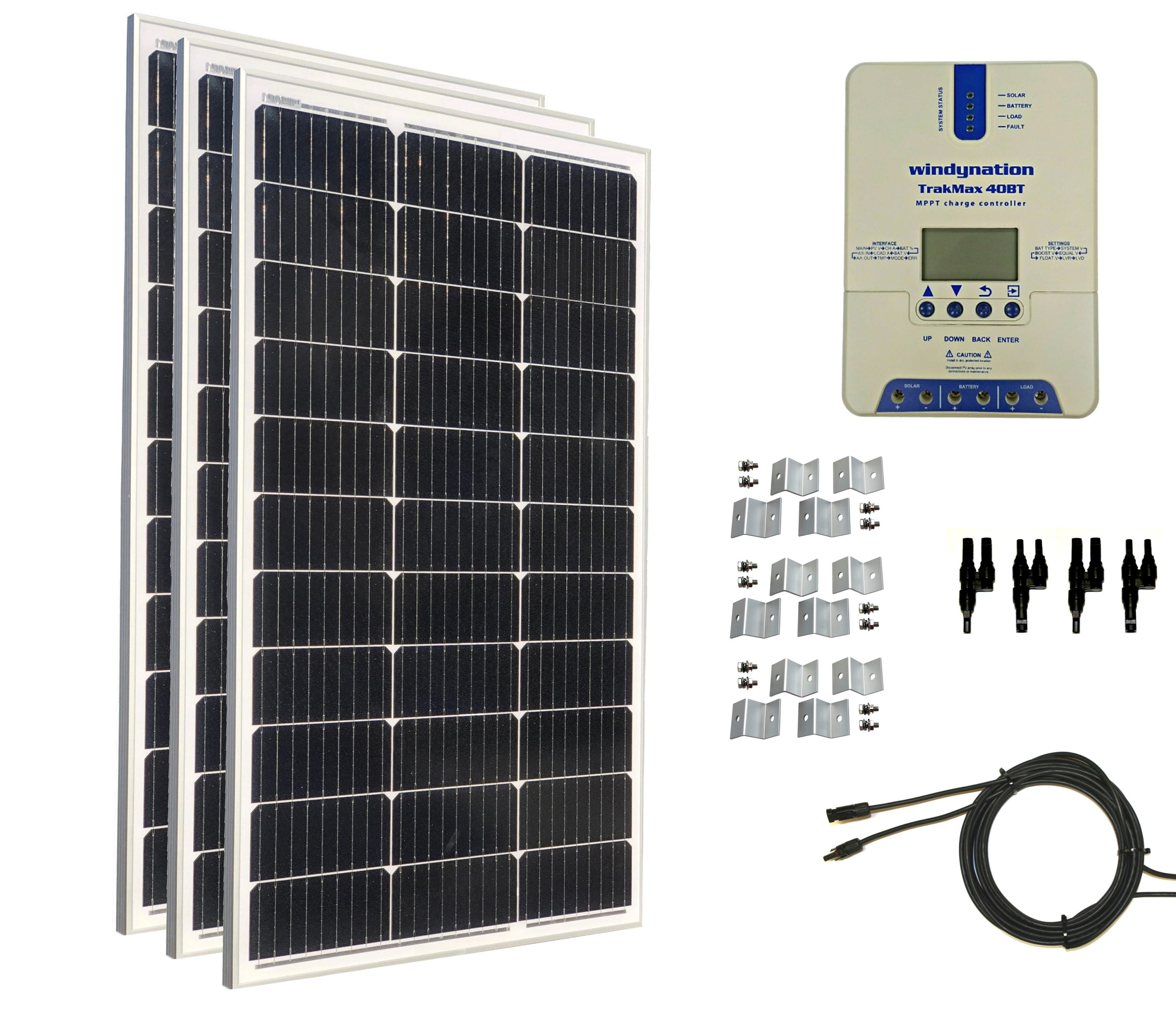 300-Watt Monocrystalline Solar Panel with Trakmax MPPT 40 Amp Charge Controller