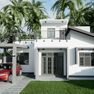 Modern House Plan/4 Bedroom, BR & Kitchen Drawing(44’X34