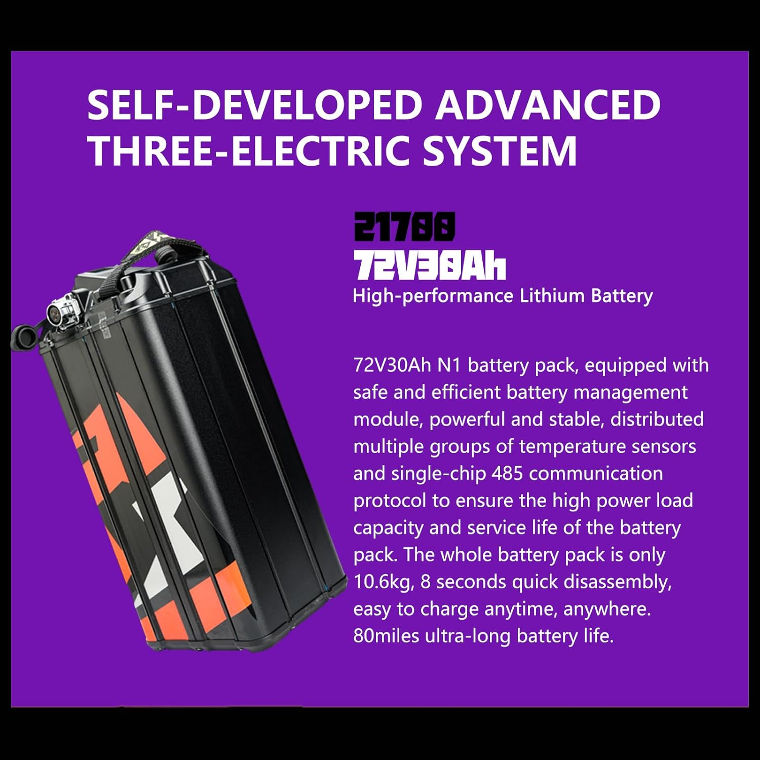 8000W Electric Dirt Bike – 72V 30Ah, 50mph Top Speed, 76-Mile Range - Image 4