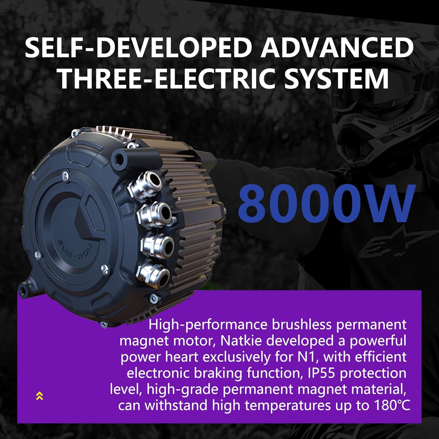 8000W Electric Dirt Bike – 72V 30Ah, 50mph Top Speed, 76-Mile Range - Image 2