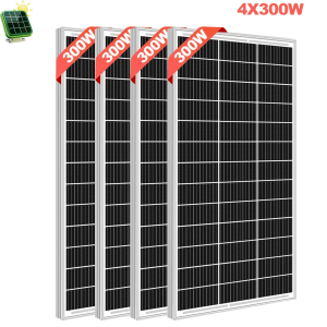 1200W Solar Panel Kit – 4×300W Monocrystalline, 12/24V