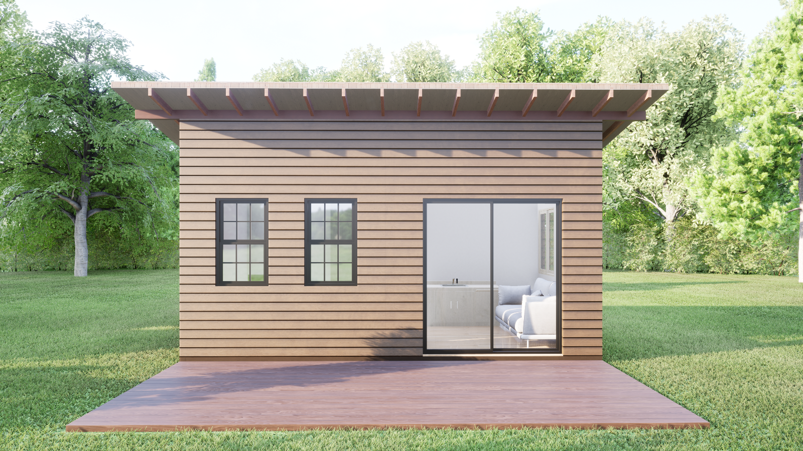 Simple Cabin House Plan with 3D Images and Print Ready PDF for Blueprint Drawing - Image 2