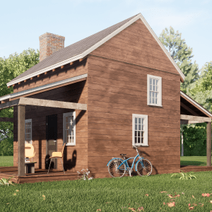 Modern 640 Sq.Ft Tiny House Plan with Realistic 3D Images and PDF Blueprint Plan