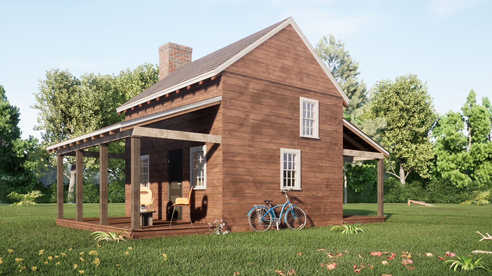 Modern 640 Sq.Ft Tiny House Plan with Realistic 3D Images and PDF Blueprint Plan