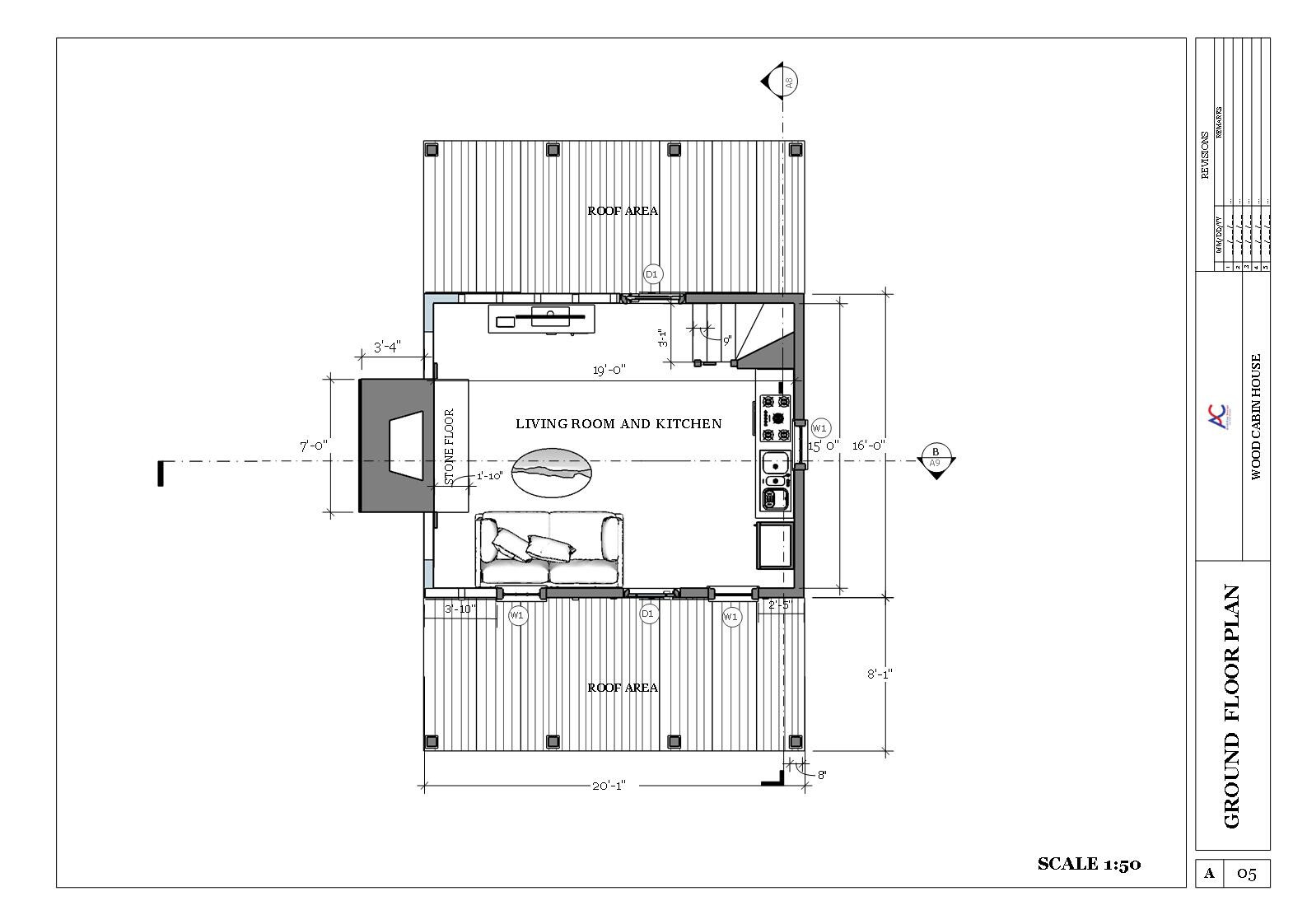 Modern 640 Sq.Ft Tiny House Plan with Realistic 3D Images and PDF Blueprint Plan - Image 6