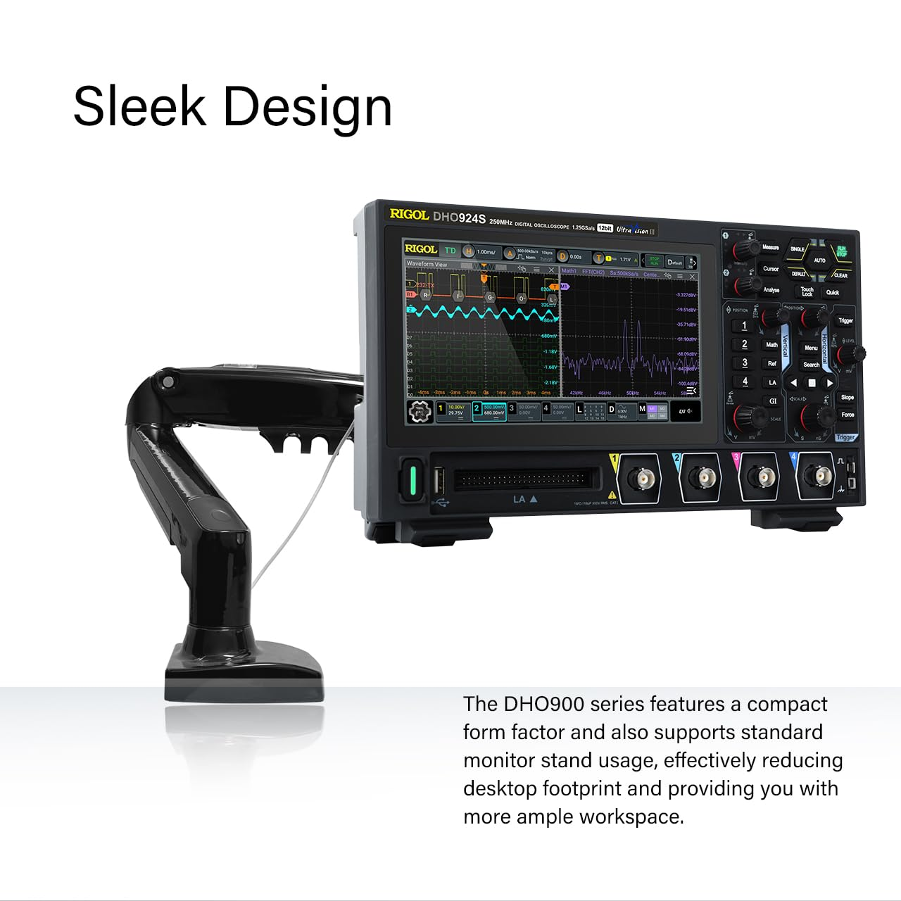 DHO924S 250 MHz Digital Oscilloscope with 12-Bit Resolution, 4 Channels, 1.25 GSa/s Sample Rate - Image 6