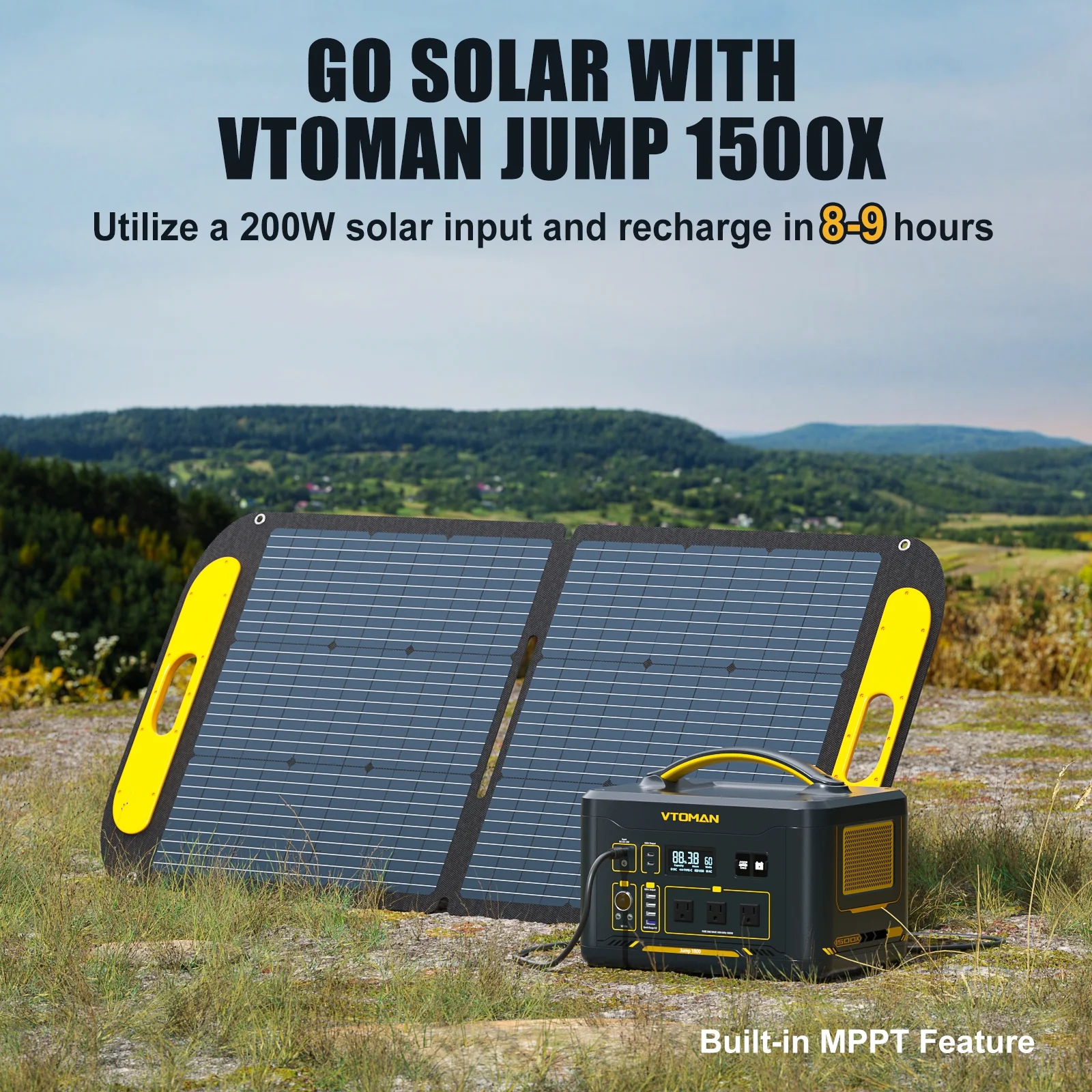 1500W Portable Solar Generator – 828Wh LiFePO₄ with 110W Panel - Image 3