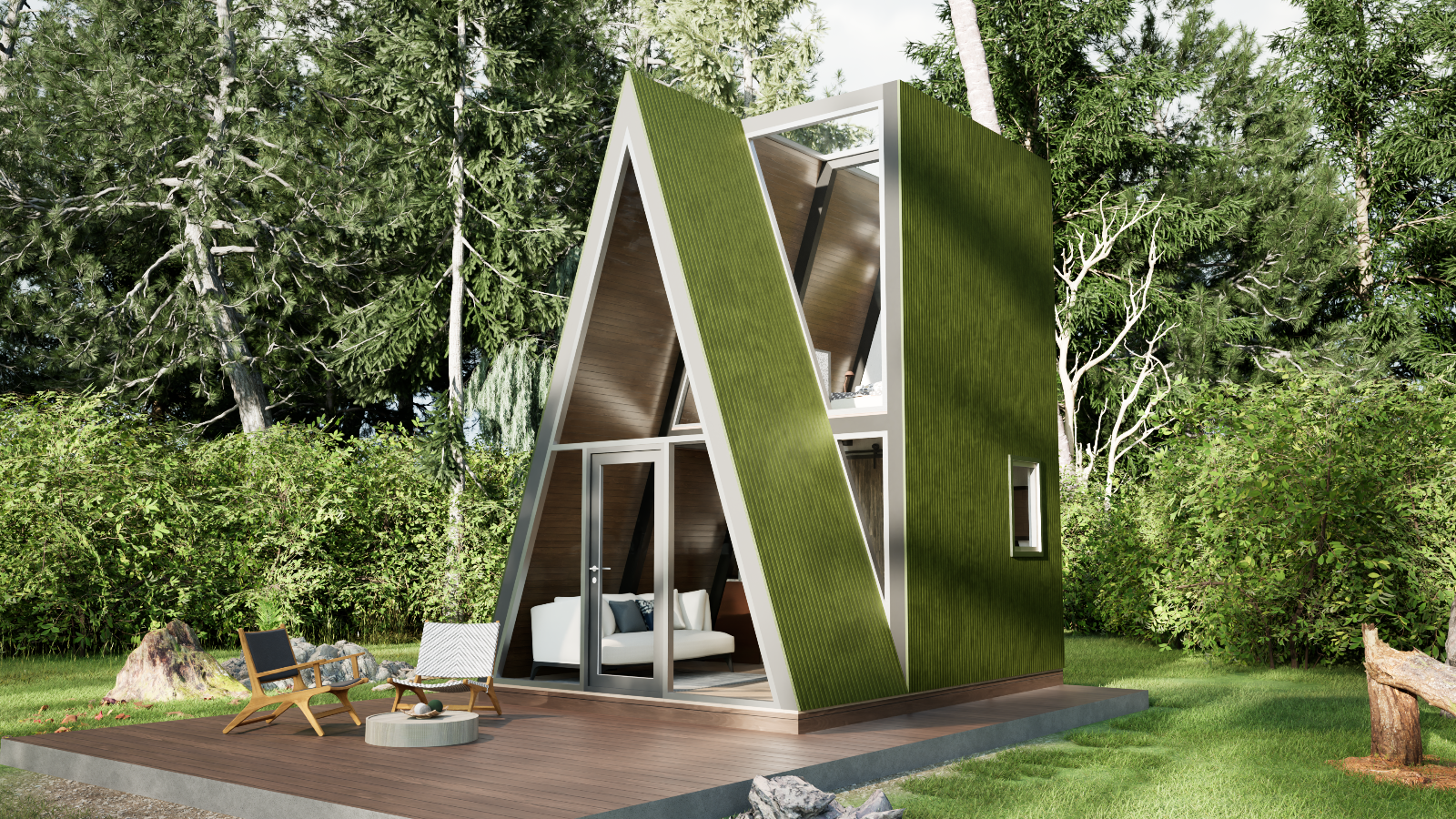 A-Frame Low Budget 16’X12’ Tiny House Plan & CAD File,Pdf Blueprint,3D Image - Image 2