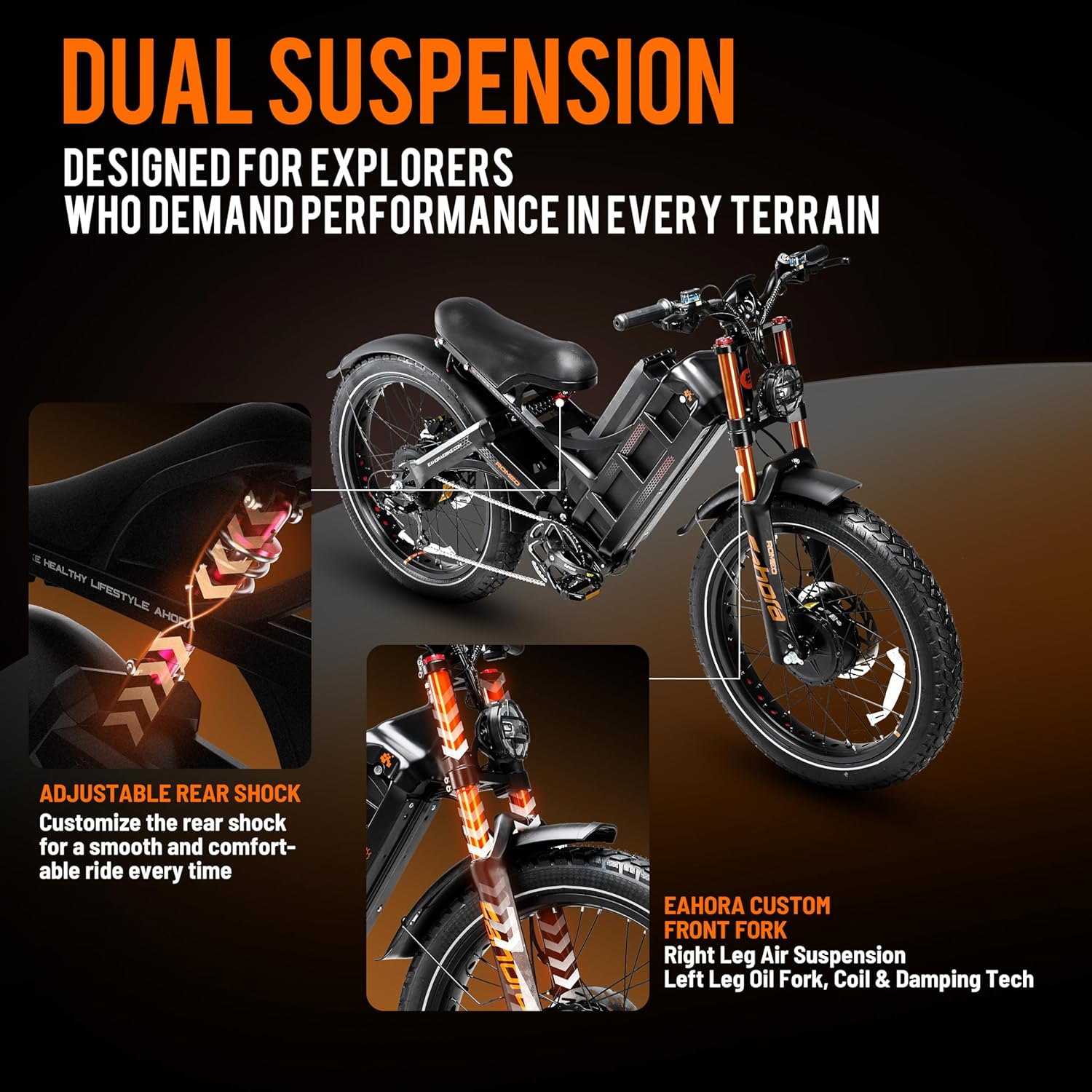 5000W Dual Motor Electric Bike – 60V 80Ah, 50mph, 250-Mile Range, 26×4 Fat Tires - Image 6