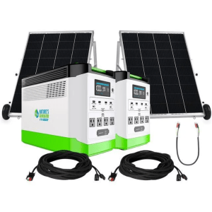 Dual 1800W Solar & Wind System – Lithium with 2×100W Panels