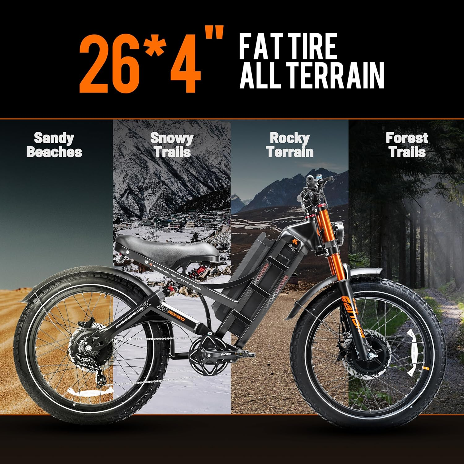 5000W Dual Motor Electric Bike – 60V 80Ah, 50mph, 250-Mile Range, 26×4 Fat Tires - Image 8