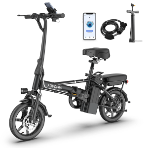 500W Folding Electric Bike – 14", 48V, Dual Seat Commuter