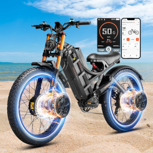 2025 Romeo Pro 3/2 50Mph/46Mph Electric Bike for Adults, 5000W/4000W Dual Motor Ebike, 60V/80Ah 52V/70Ah 235+Miles Long Range Ebike, 26 * 4.0" Fat Tire Electric Mountain Bike, Full Suspension