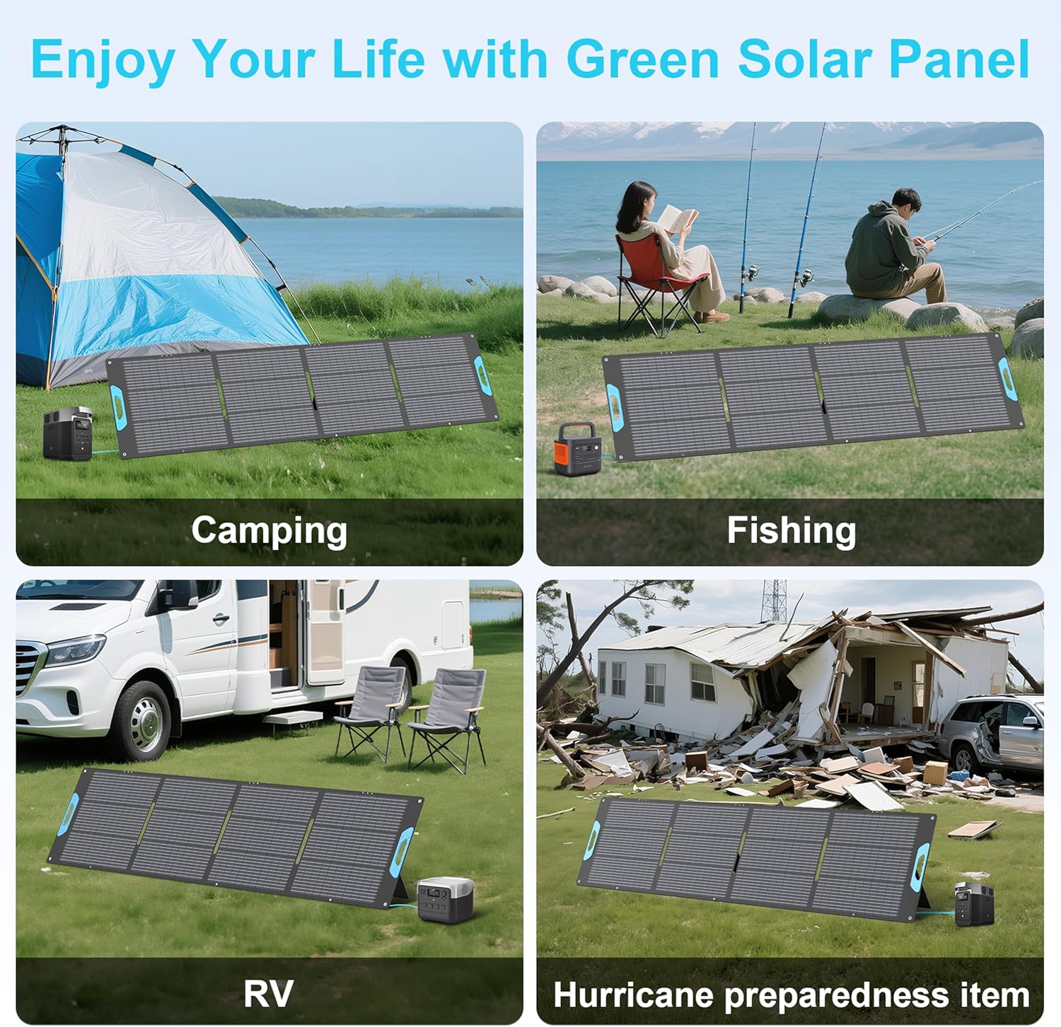 220W Portable Solar Panel for Power Station, 23.5% High Efficiency ETFE Foldable Solar Panels Charger, Fast Installation with Kickstands, IP67 Waterproof for RV, Outdoor Camping, off Grid Blackouts - Image 7