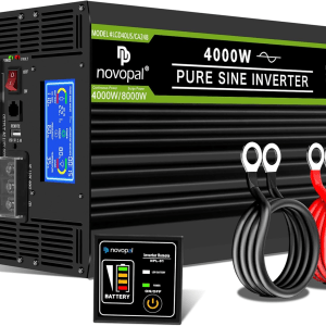 4000 Watt Pure Sine Wave Power Inverter DC 24V to AC 110V 120V Rv Inverters with 4 AC Outlets,High Power Terminal-16 Ft Remote Control, LCD Display for Truck, Hurricane, Home