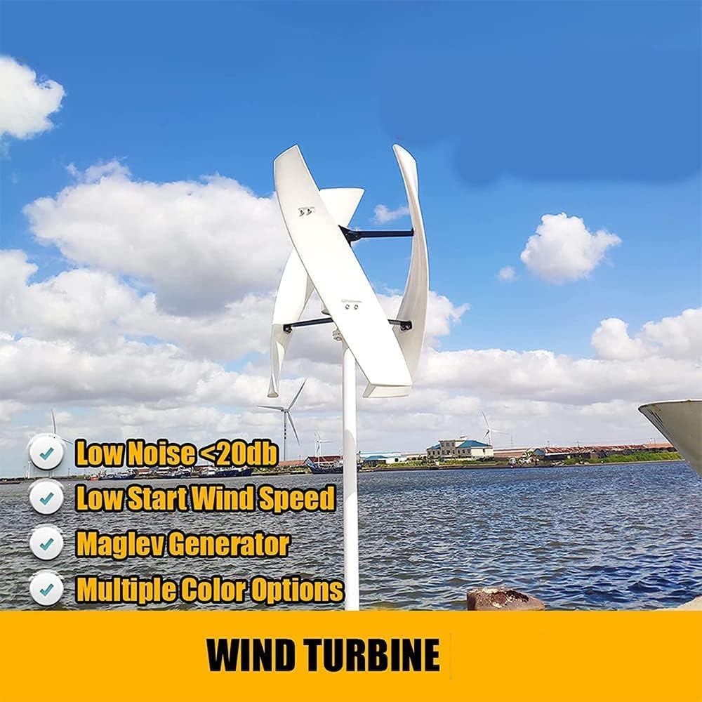 12000W Vertical Wind Turbine Wind Generator, Home Use Wind Turbines White 3 Blade with MPPT Charge Controller - Image 2