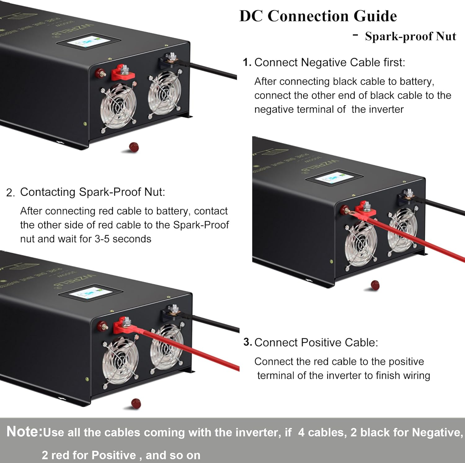 8000W 24V Pure Sine Wave Inverter,24 Volt DC to AC 120V 240V Split Phase Power Inverter,2*Ac Hardwire Terminal,16Kw Surge,High Efficiency up to 91.6% with LCD Display - Image 6