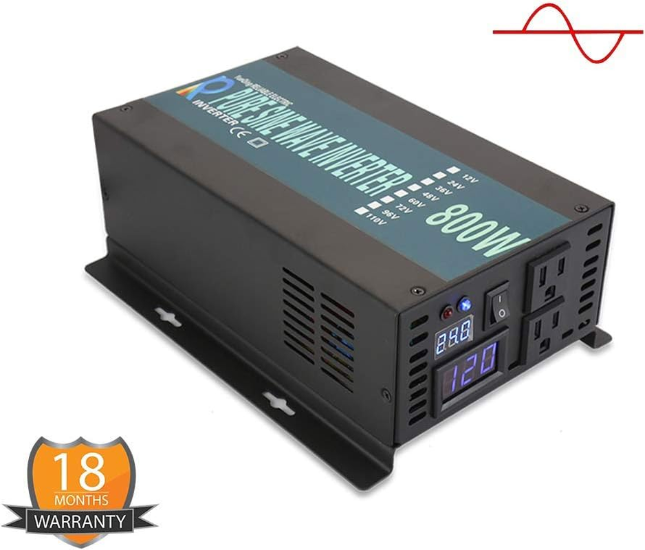 Full Power Full Power Endurable Led Display 800W Pure Sine Wave Solar Inverter 12Vdc to 120Vac, (RBP80012B1) - Image 3