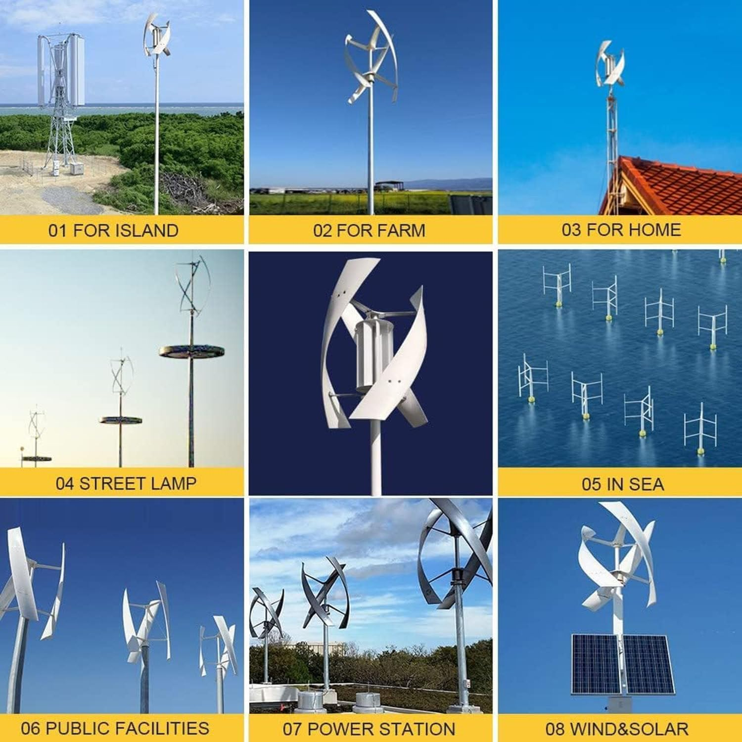 20000W Vertical Axis Wind Turbine Generator - 12V/24V/48V/220V 3-Blade Outdoor Windmill Power Kit with Controller for Renewable Energy & Off-Grid Power Solutions - Image 7