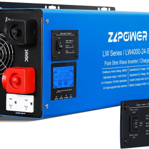 6000W Peak 18000W Pure Sine Wave Inverter Charger, 24V DC to 120/240V Split Phase, Low Frequency Inverter, LCD Display, off Grid for Truck Boat Home RV(LW 6000W-24V)