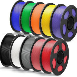 PLA plus (PLA+), 3D Printer Filament 1.75Mm Bundle, High Toughness, 1KG Spool, Black, White, Texture Grey, Pink, Red, Blue, Green, Orange, Yellow, Purple, 10KG in Total